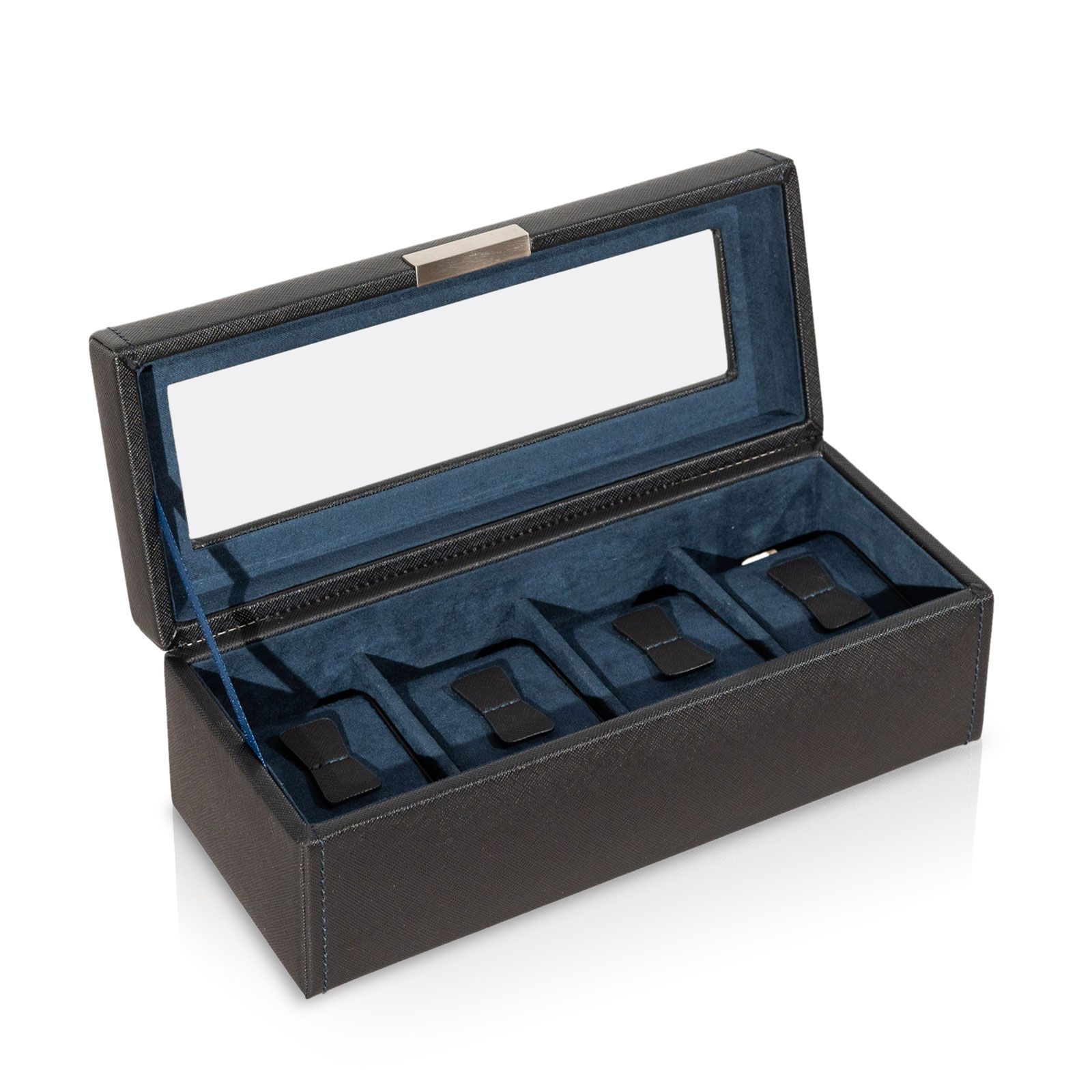 Friedrich23 Watch Case Bond Cross Grain for 4 Watches - Black