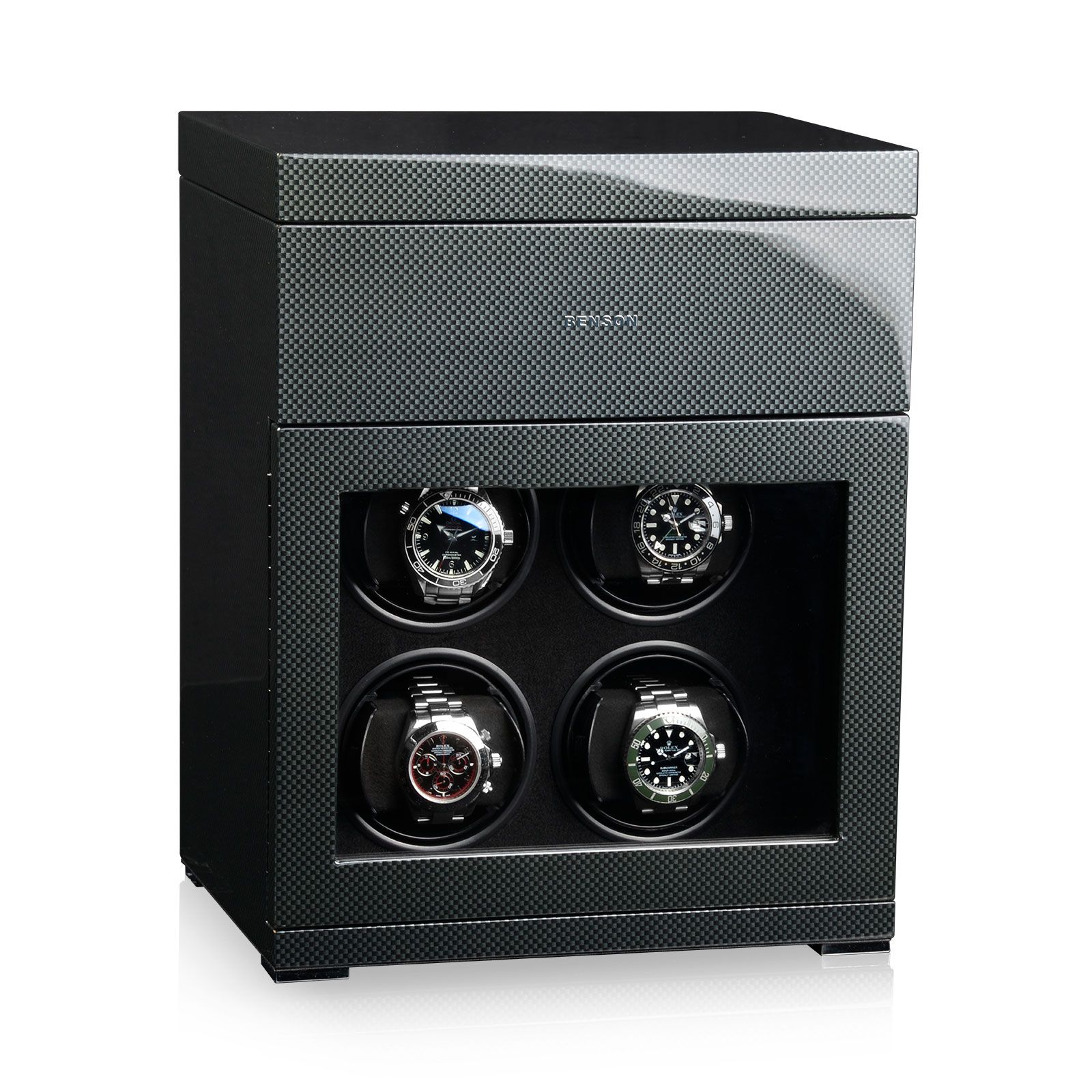 Benson Watchwinders Uhrenbeweger Black Series 4.16 - Carbon Lack | Designhuette.com