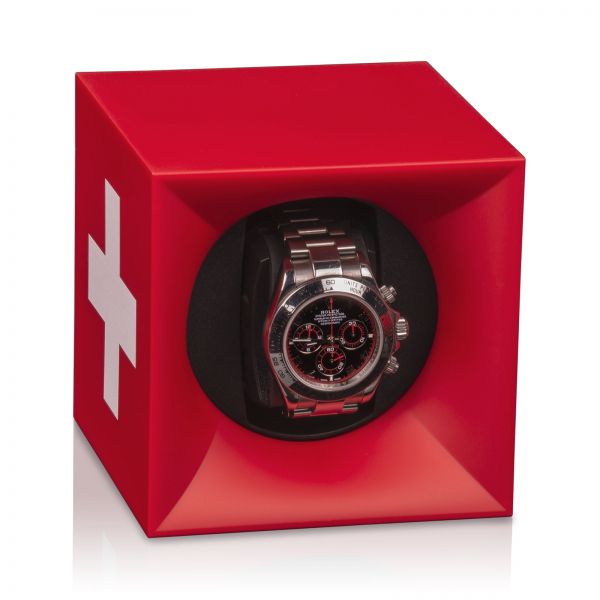 Uhrenbeweger Starterbox ABS - Rot Mit Weißem Kreuz