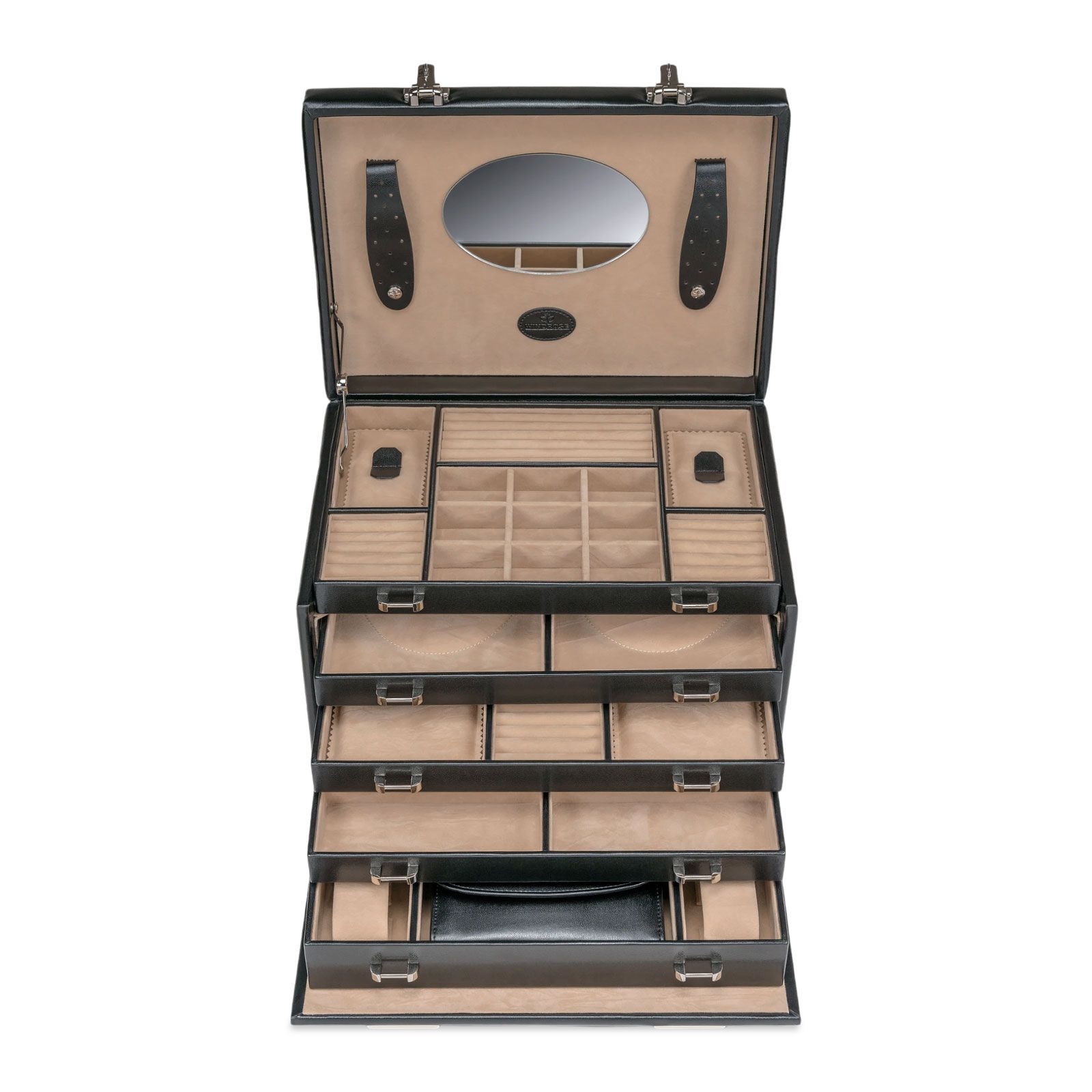 Windrose Jewelry Case Merino 8 - Black