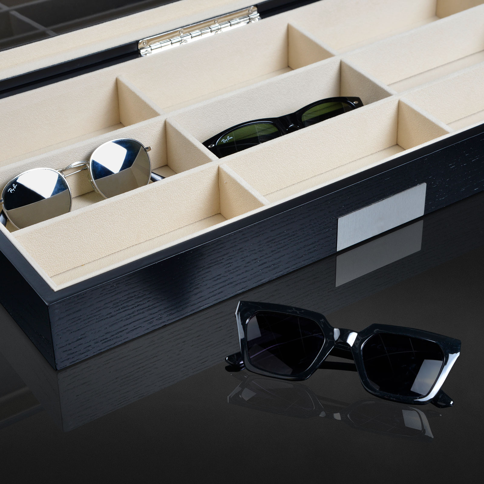 Designhütte Brillenbox / Brillenetui Stella 1 für drei Brillen -  Sonnenbrillen Box