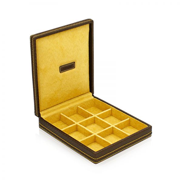 Cufflink and Ring Box Carbon - Brown