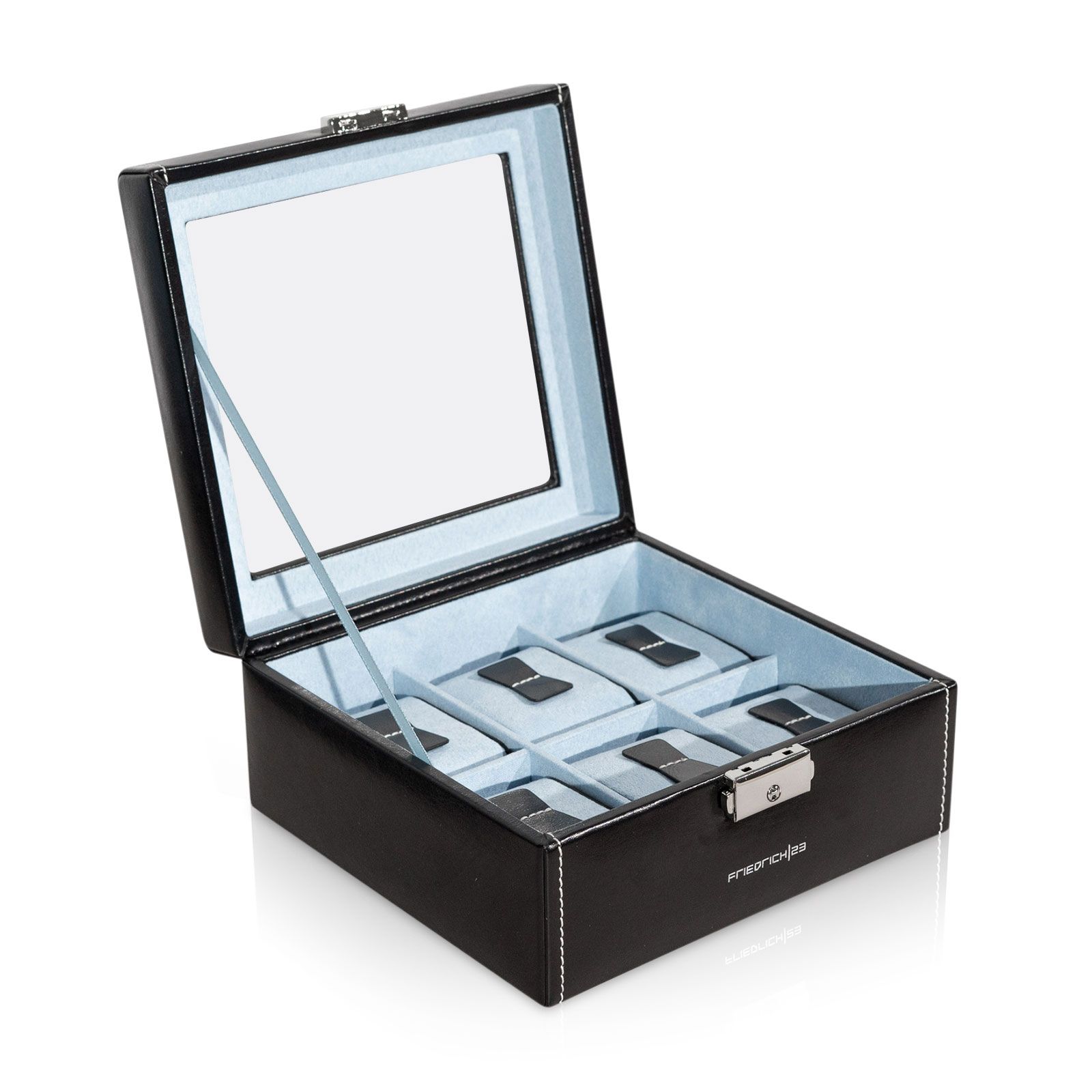 Friedrich23 Watch Case Bond for 6 Watches with Window - Black