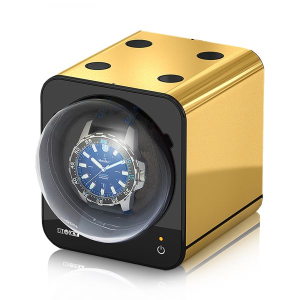 Watch Winder Boxy Fancy Brick - Gold without Power Supply