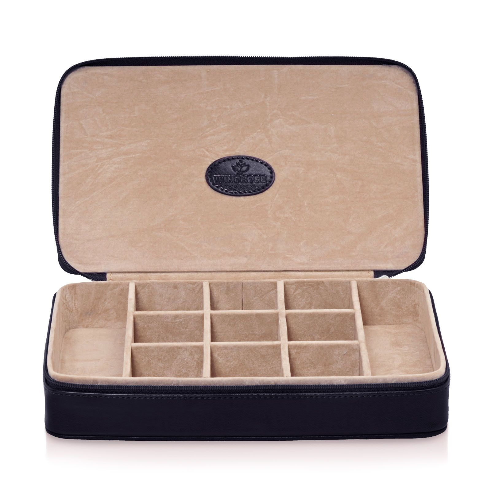 Windrose Schmuckkästchen Merino - Charmbox für die Reise - Schwarz | Designhuette.com