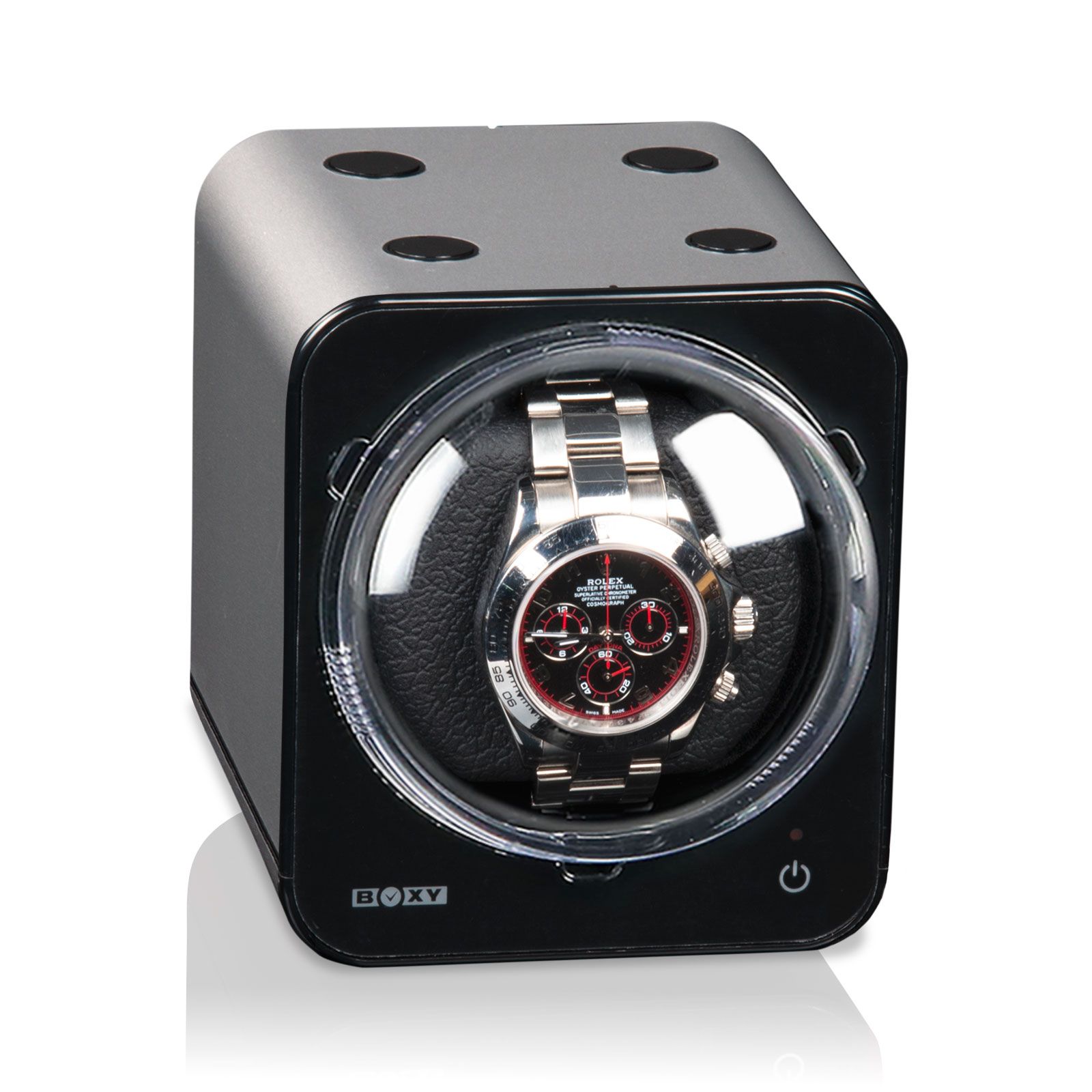 Beco Watch Winder Boxy Fancy Brick - Platinum without Power Supply