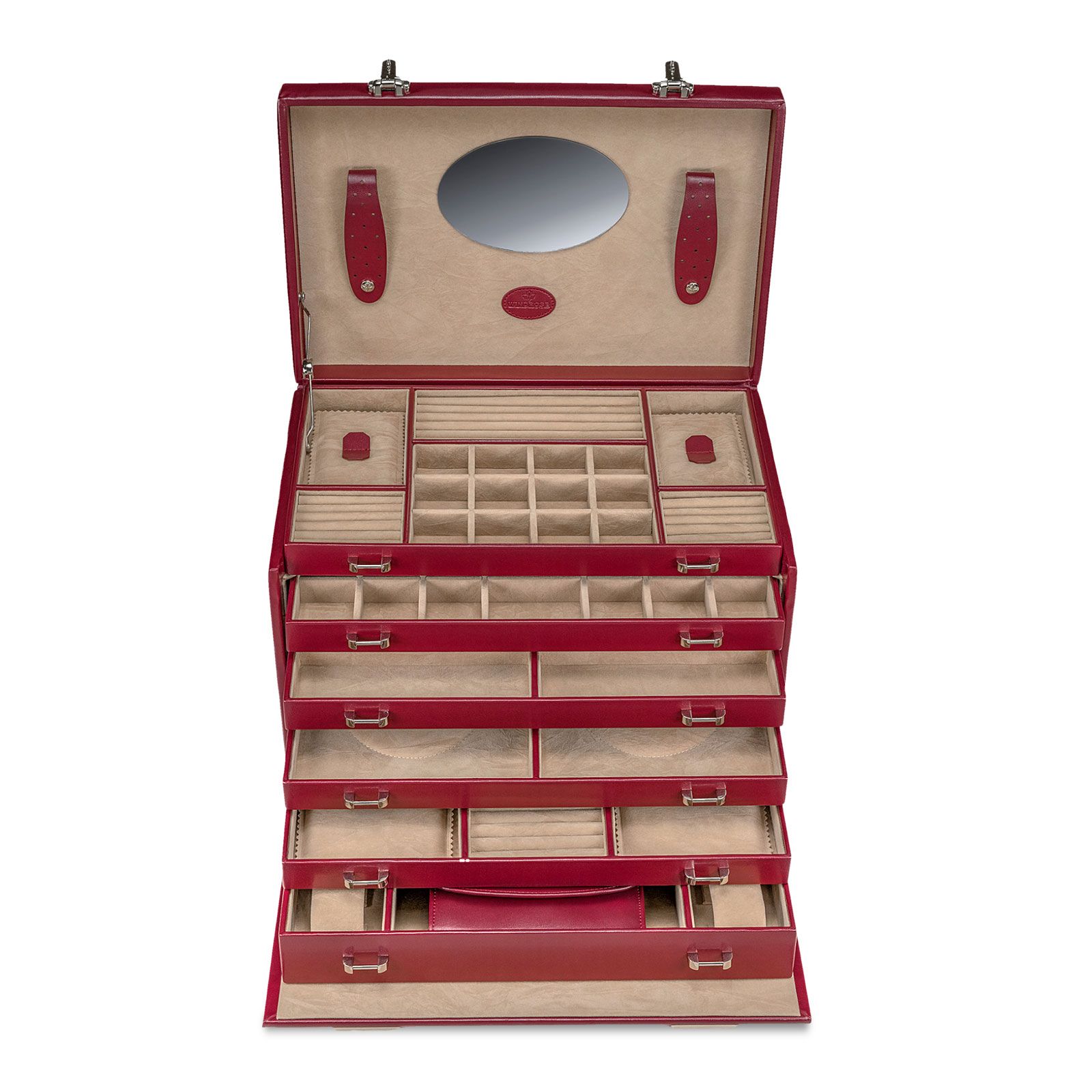 Windrose Jewelry Box Merino 4 - Red