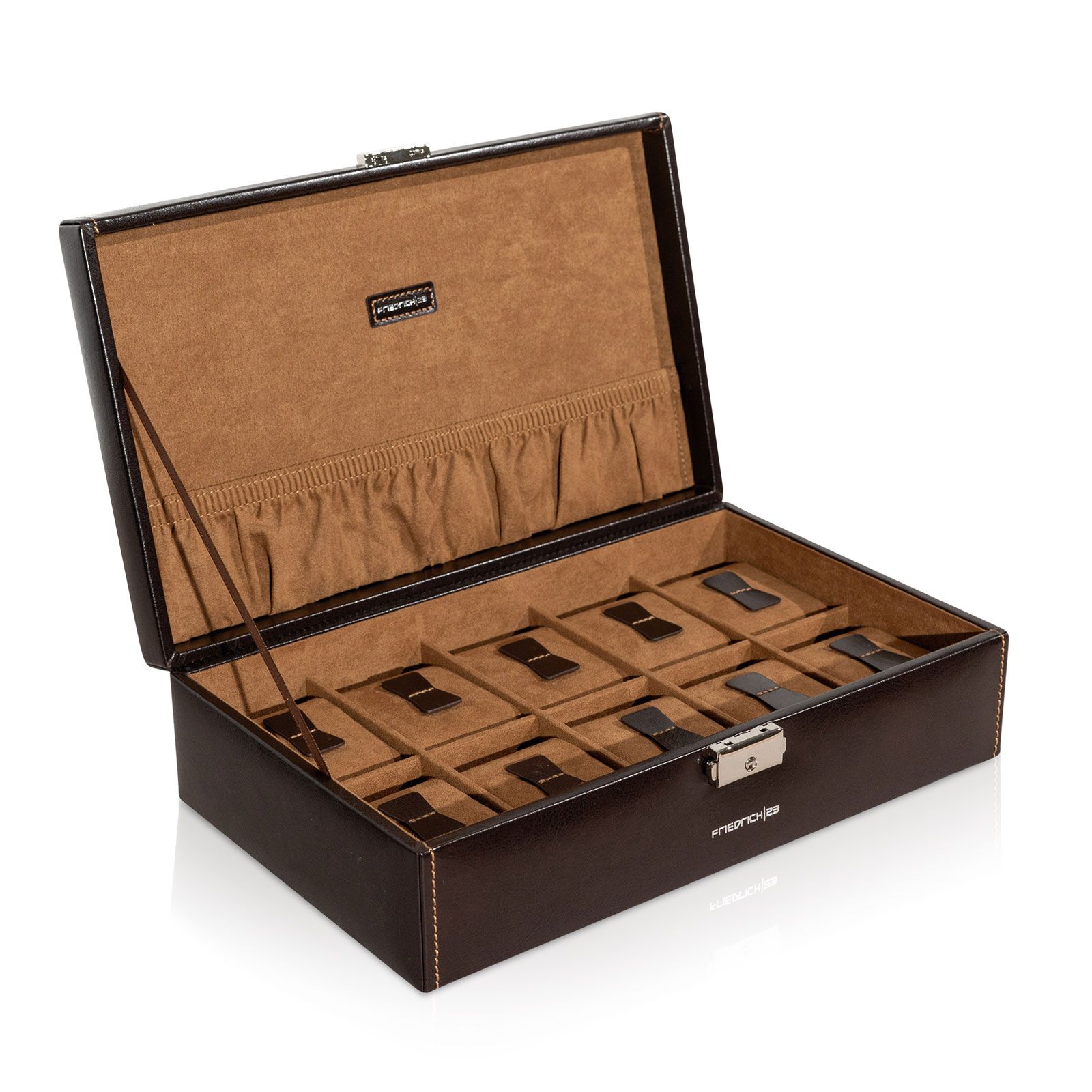 Friedrich23 Bond Watch Case for 10 Watches - Brown