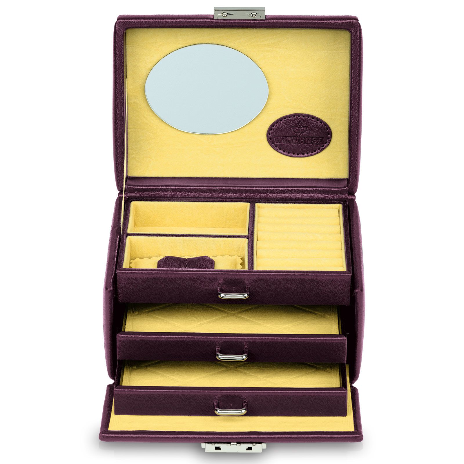 Windrose Jewelry Box Merino Moda - Aubergine S