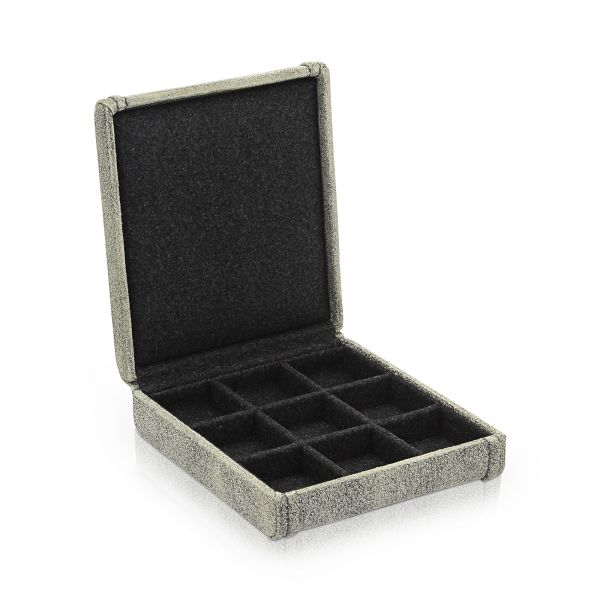 Manschetten- und Ringbox mit elastischen Schlaufen Cubano - Grau