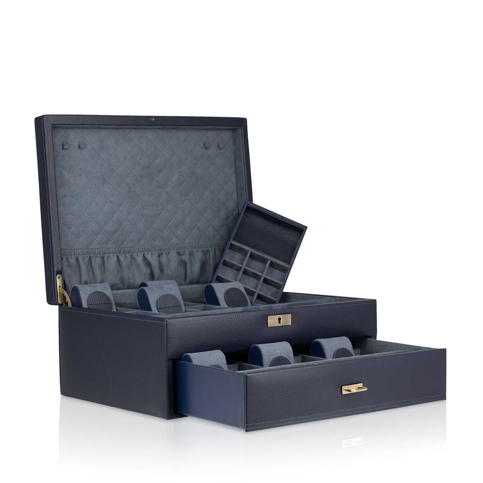 Friedrich23 Uhrenkoffer Jumbo 20 Uhren Dynasty - Marine | Designhuette.com