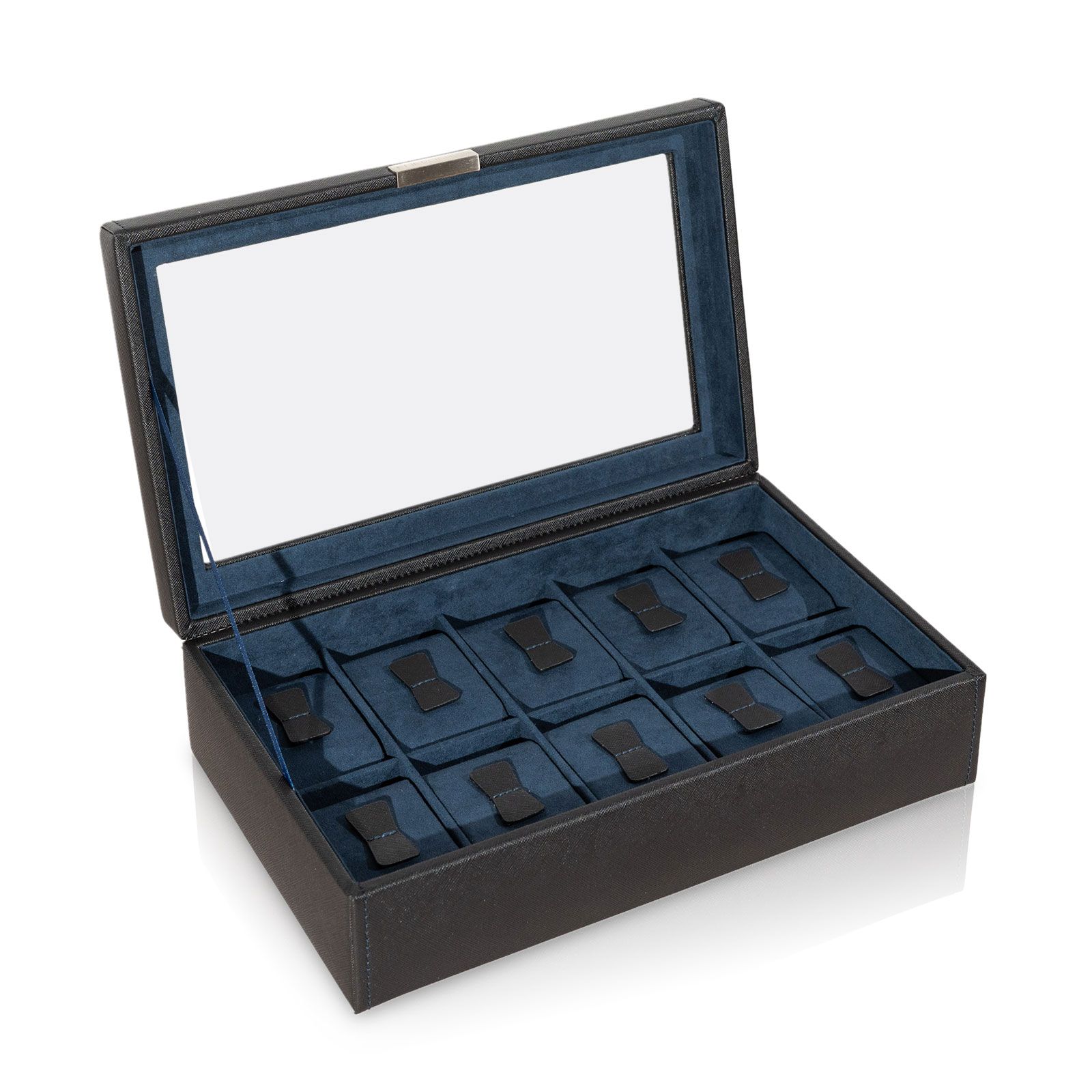 Friedrich23 Watch Case Bond Cross Grain for 10 Watches - Black