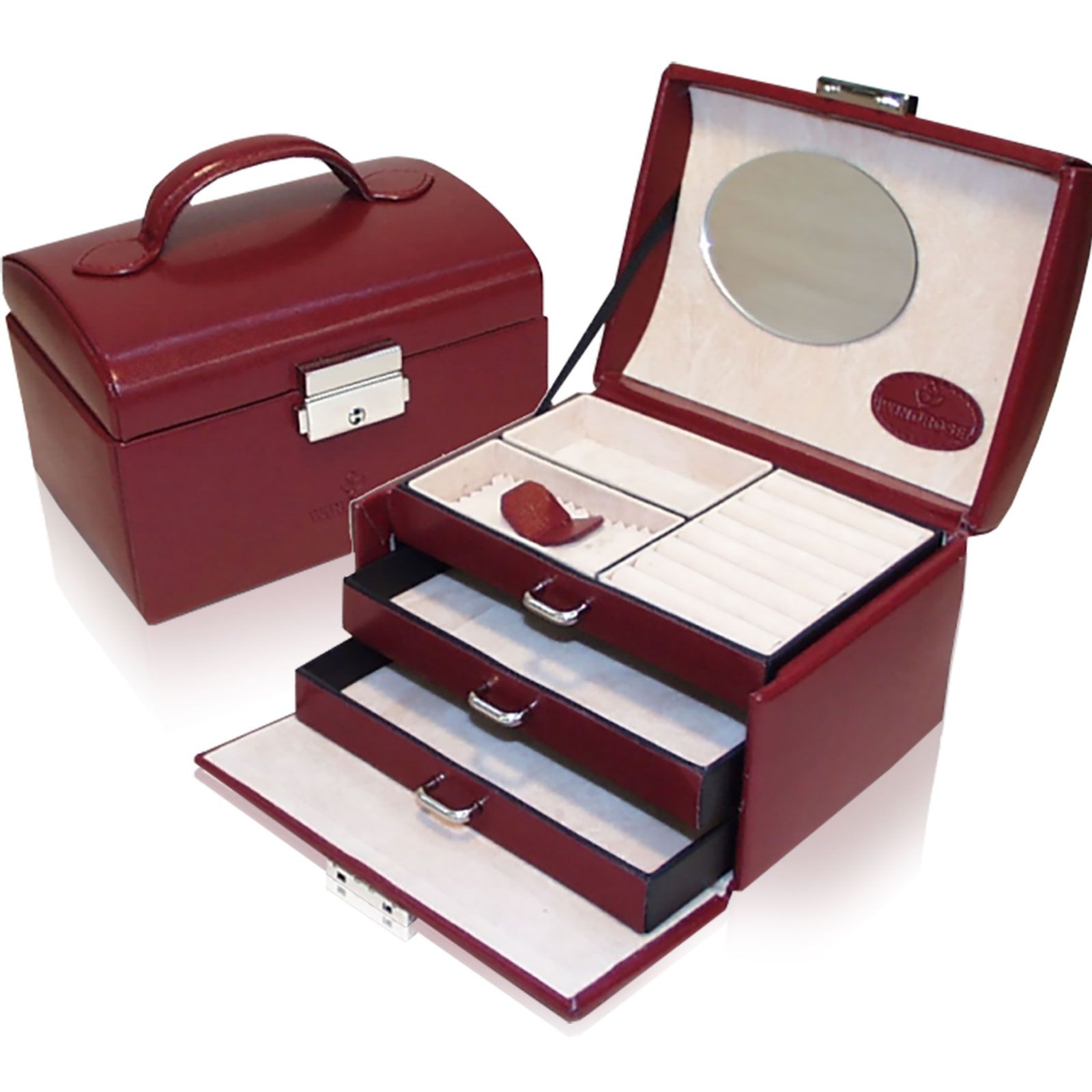 Windrose Jewelry Box Merino 10 - Red