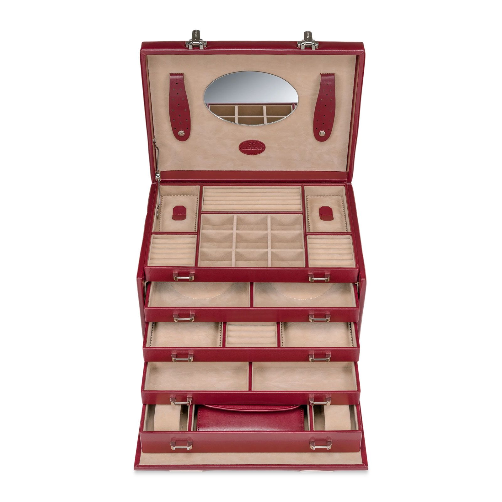 Windrose Jewelry Box Merino 8 - Red