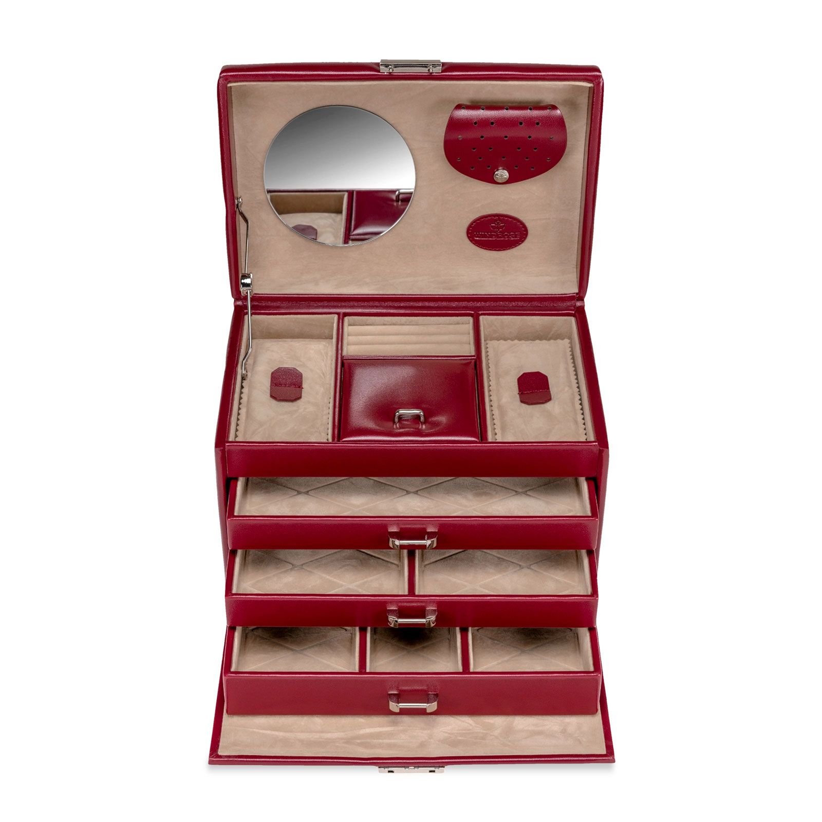 Windrose Jewelry Box Merino 9 - Red