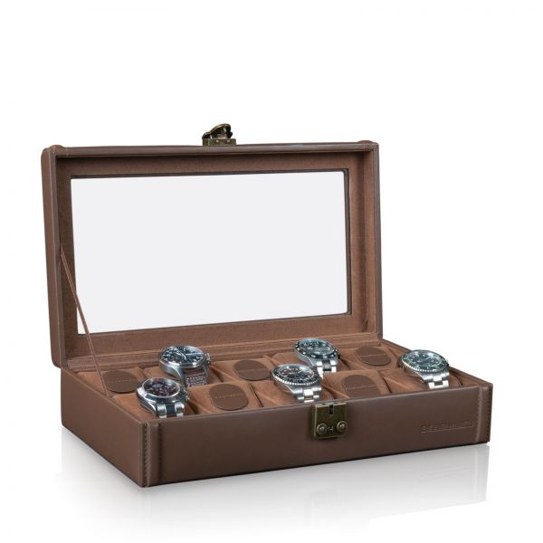 Watch Box with Window Camel 10 - Light Brown