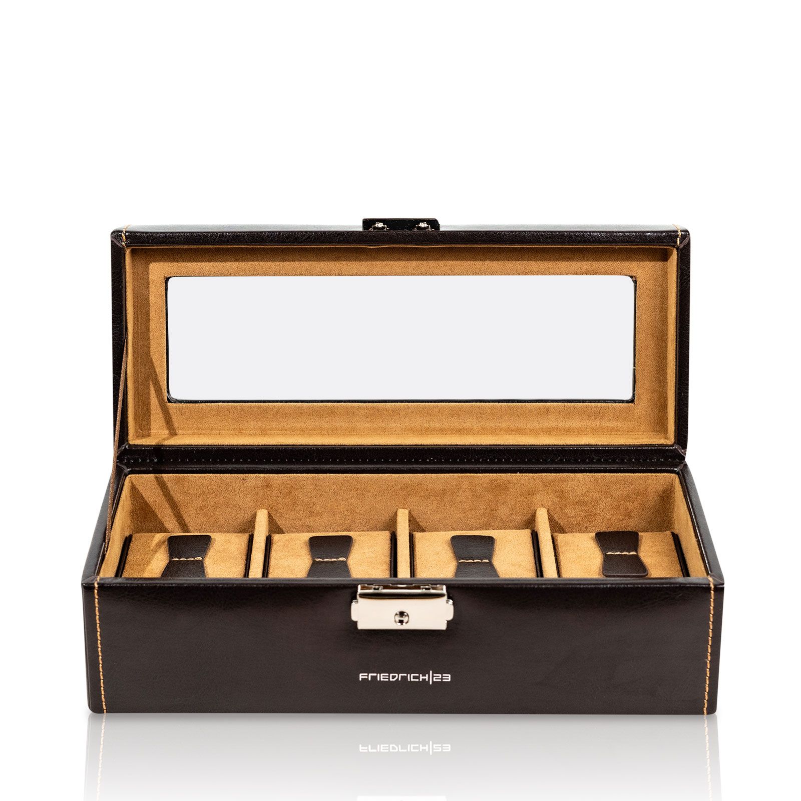 Friedrich23 Watch Case Bond for 4 Watches with Window - Brown