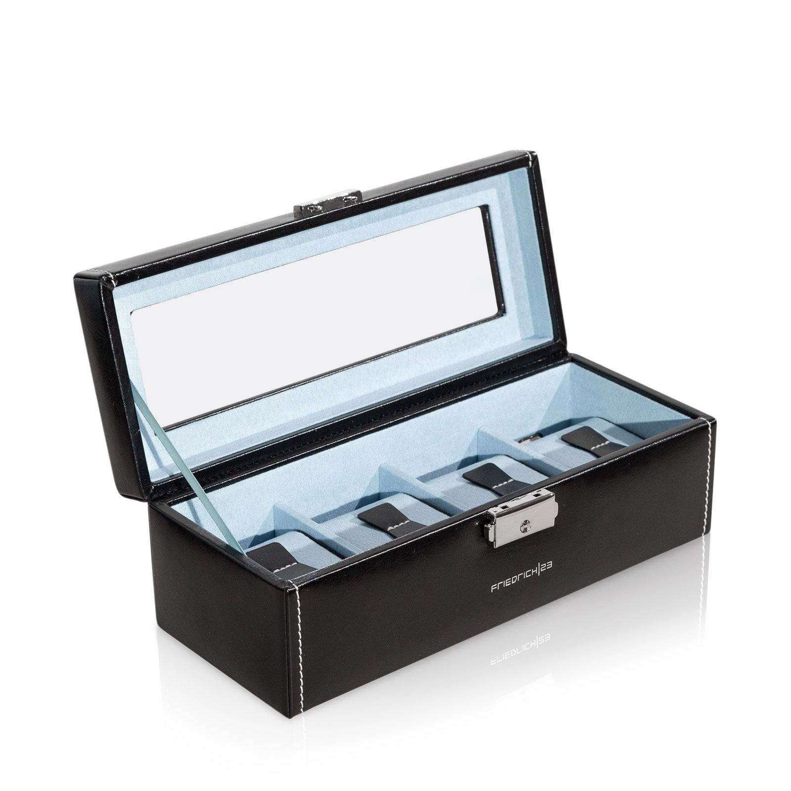 Friedrich23 Watch Case Bond for 4 Watches with Window - Black