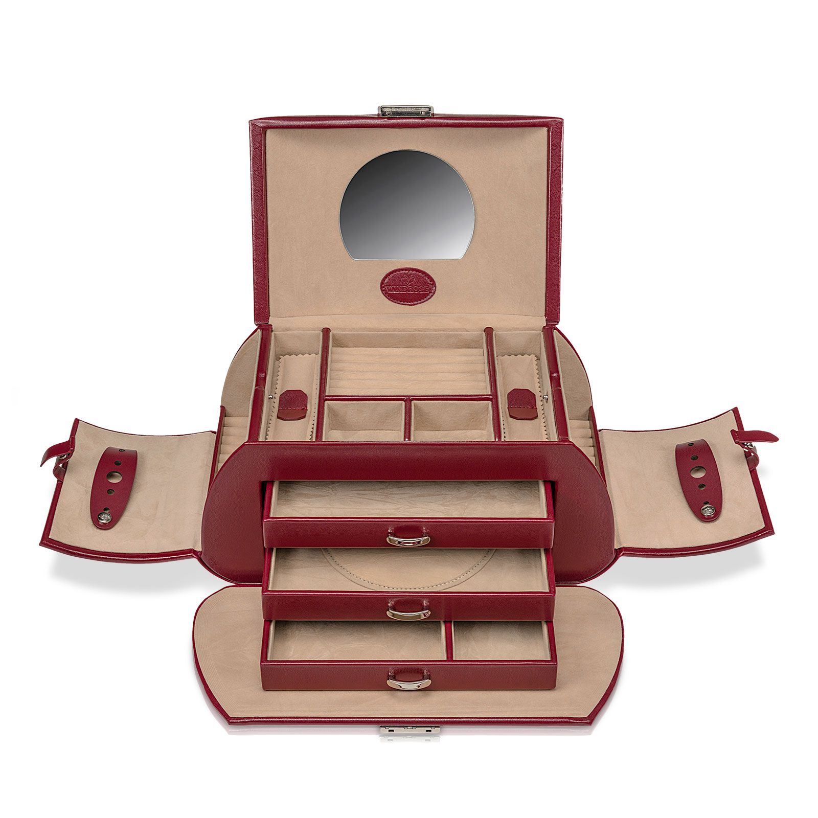 Windrose Jewelry Box Merino 12 - Red