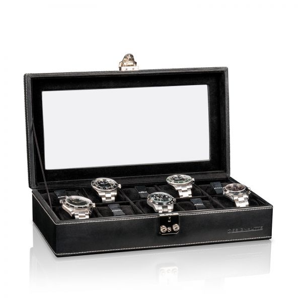 Watch Box with Window Solid 10 - Black