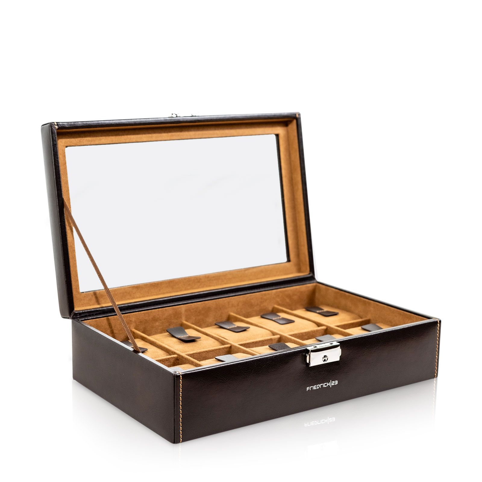 Friedrich23 Watch Case Bond for 10 Watches with Window - Brown