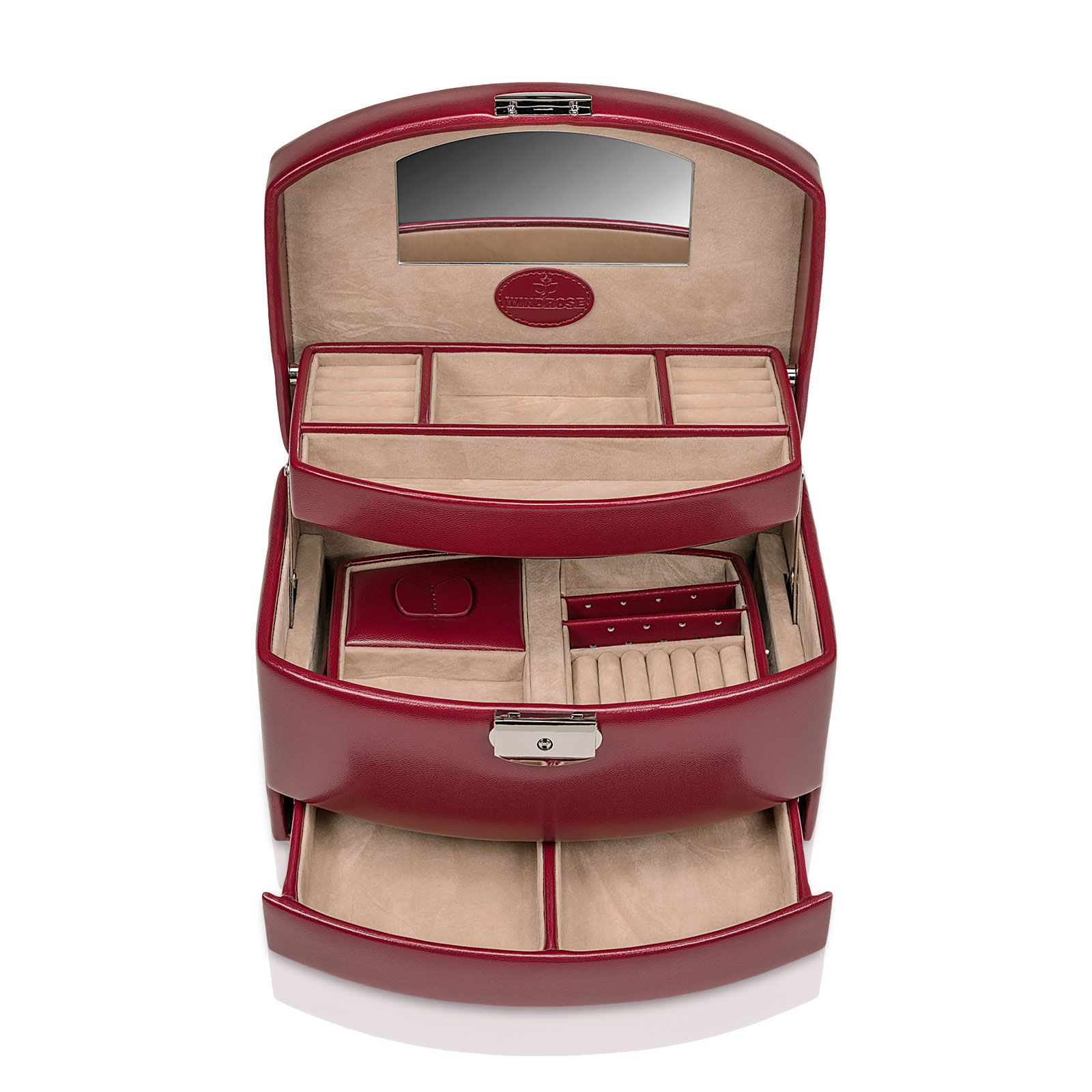 Windrose Jewelry Box Merino 15 - Red