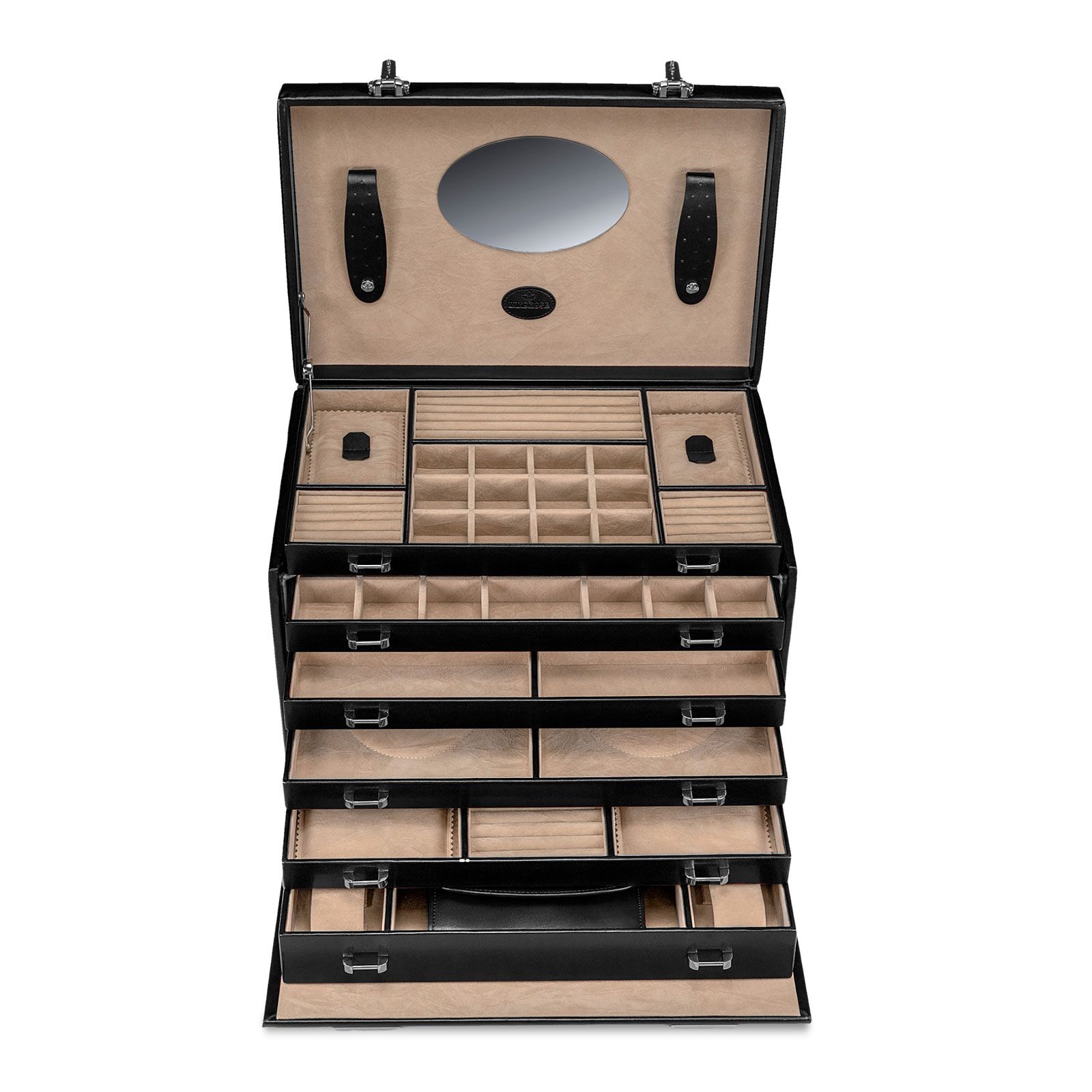 Windrose Jewelry Box Merino 4 - Black