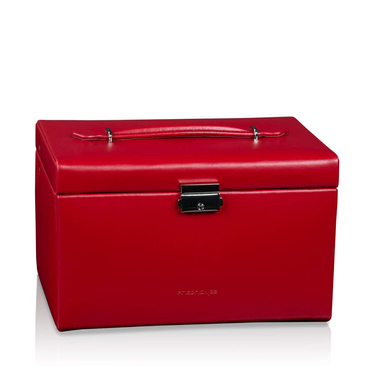 Boîte à Bijoux En Cuir Verrouillable Avec Miroir - Rangement élégant Pour Boucles D'oreilles, Colliers, Bagues - Cadeau Femme